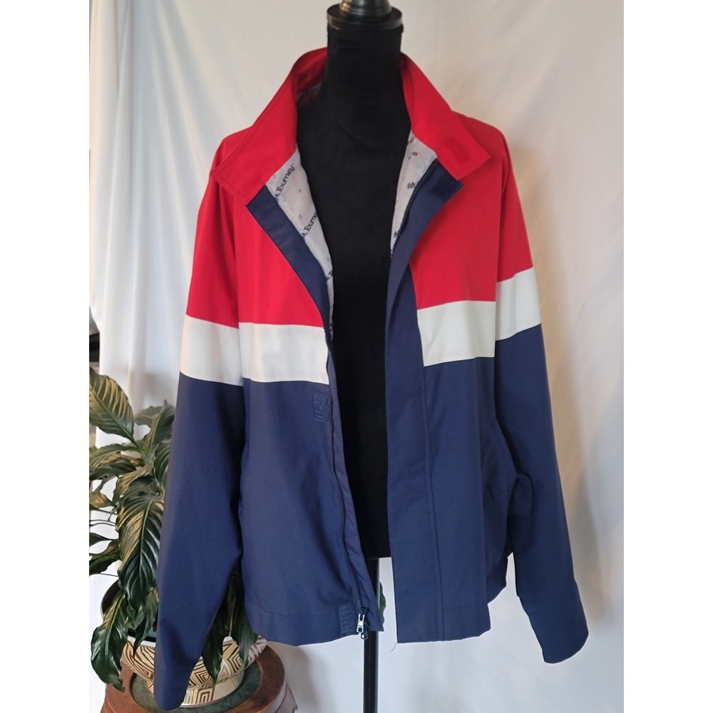 Vintage Tourney Gore-Tex Mens XL Red White‎ Navy Blue Waterproof Windbreaker